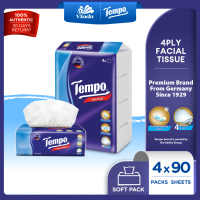 Tempo Soft Pack Facial Tissue 4ply Neutral Limited Edition (4x90s) - Thick & Soft