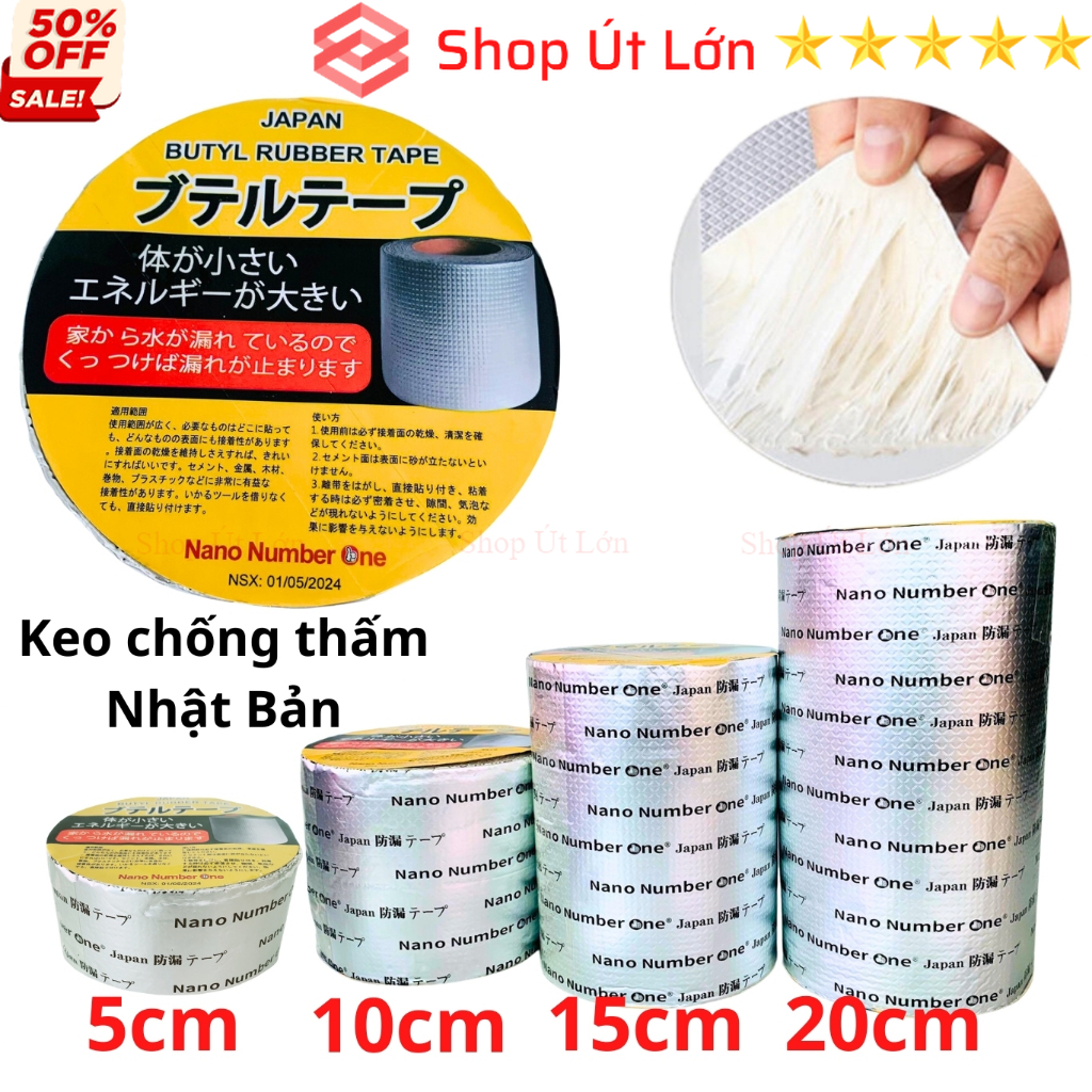 Băng keo chống thấm Nano Number One NHẬT BẢN - Băng Dính Chống Thấm Nước Chống Dột Mái Tôn