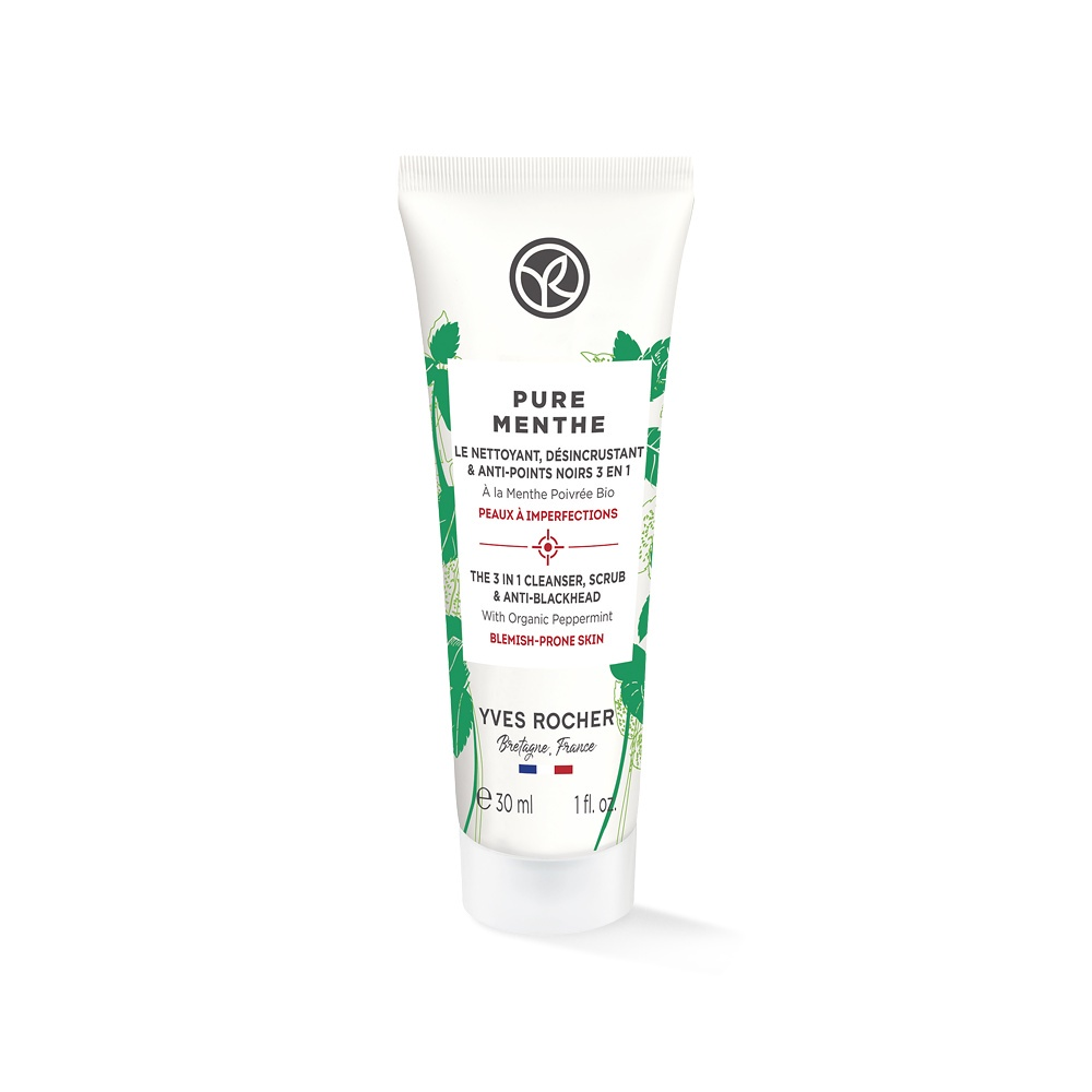 Sữa rửa mặt tẩy tế bào chết và mụn đầu đen Mini Pure Menth 3 in 1 30ml