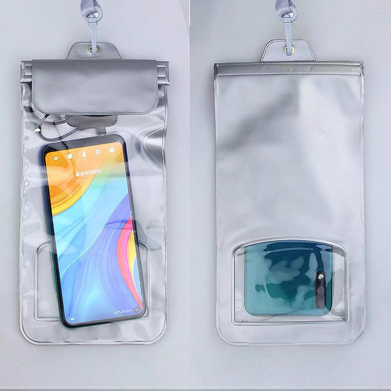 พร้อมส่งในไทย ซองกันน้ำ กระเป๋ากันน้ำ ถุงกันน้ำ ซองโทรศัพท์ ซองมือถือ กันน้ำ3ชั้น กันฝุ่น ปรับสายคล้องถ่ายรูปทัสกรีนได้ ราคา 39 บาท*ส่งฟรี