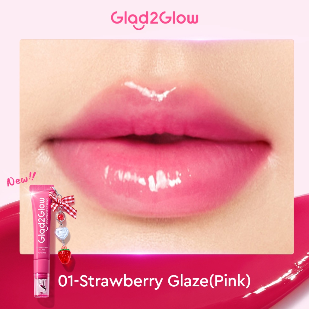 Glad2Glow BRIGHTENING LIP SERUM 7g  Mencerahkan Melembabkan dan menambahkan warna3in1  liptint li...
