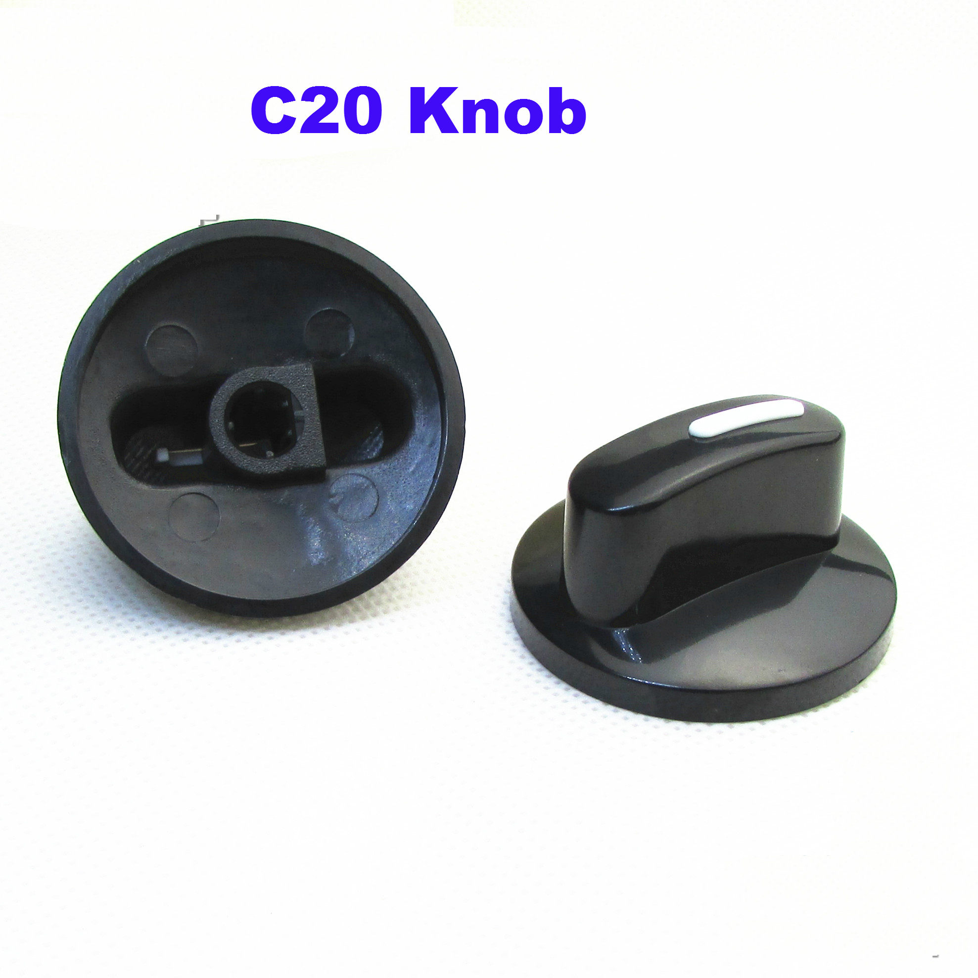 C4 Công Tắc Xoay Cấp | Núm Điện Trở Mũ C20 Đen 40*21Mm Trục 6mm, Tùy chọn 2-10 Cấp, A03/B02/C20/L/LB/K, 27-40mm
