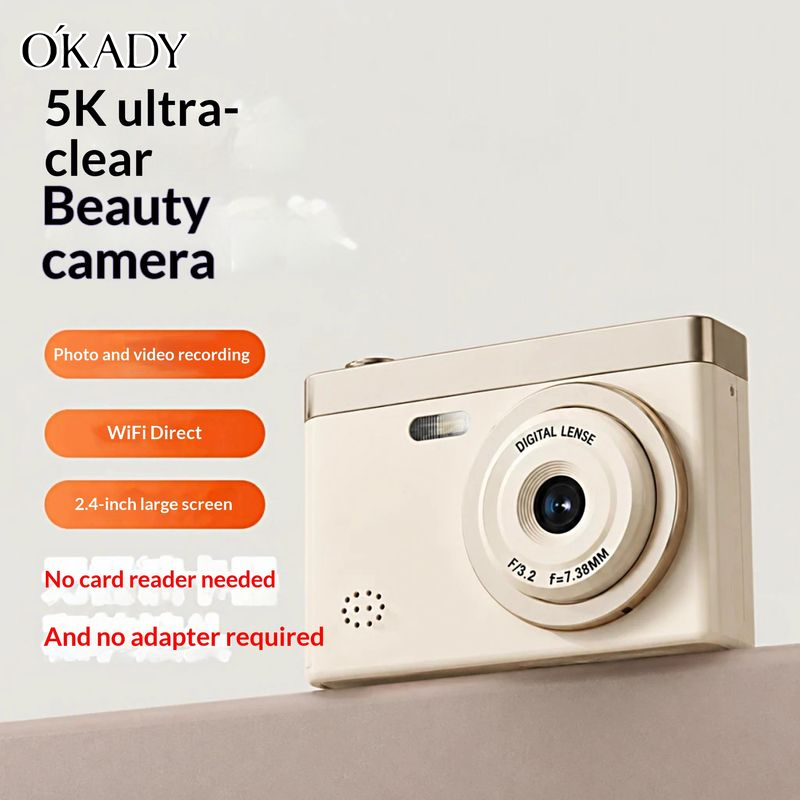 OKADY 5K Ultra HD Beauty Camera with WiFi Direct Transfer and 2.4-inch Screen - ยี่ห้อ OKADY(欧佩) ราคา 507 บาท*ส่งฟรี