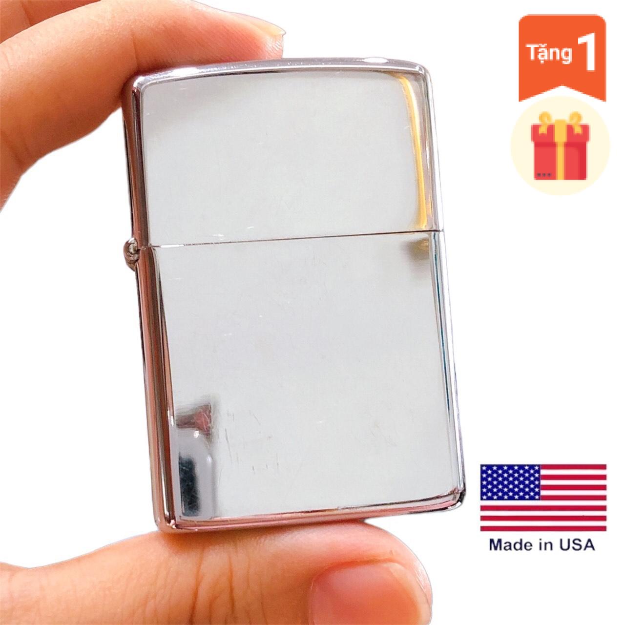 Zippo Mỹ high polish chrome, sản xuất 1981, Hàng chính hãng