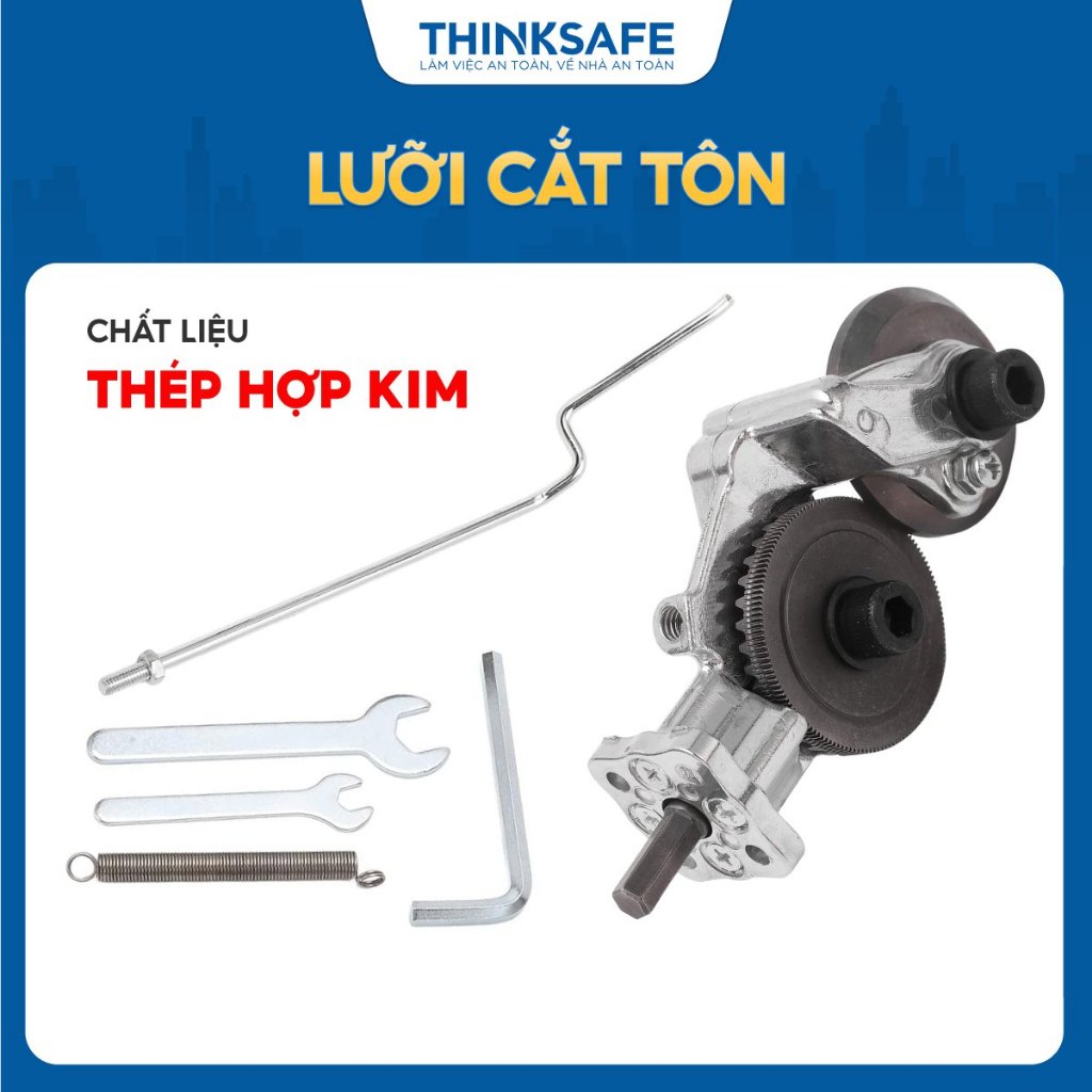 Đầu cắt tôn gắn máy khoan cắt tôn sóng tôn phẳng 1.5mm cắt inox bằng thép hợp kim cứng cáp Lưỡi cắt tôn Thinksafe