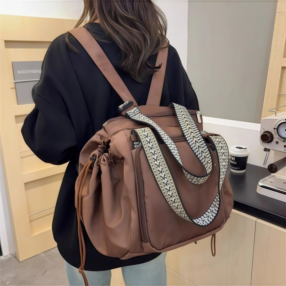 MAKERVY Đa chức năng Túi đựng đồ du lịch Nhẹ Thiết kế nôi Túi của mẹ Dung lượng lớn Ba lô nữ Chuyến đi chơi của mẹ và bé