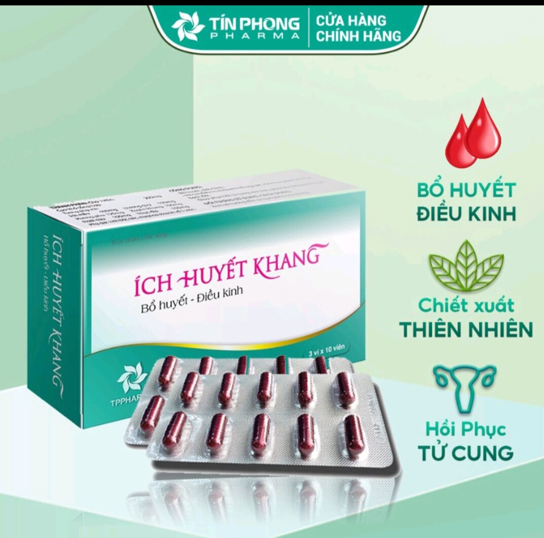 Ích huyết khang hỗ trợ bổ máu điều kinh giảm đau bụng kinh