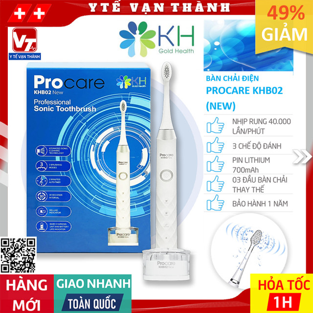 ✅ bàn chải điện người lớn procare khb02 new | bảo hành 1 năm -vt0514 - y tế vạn thành