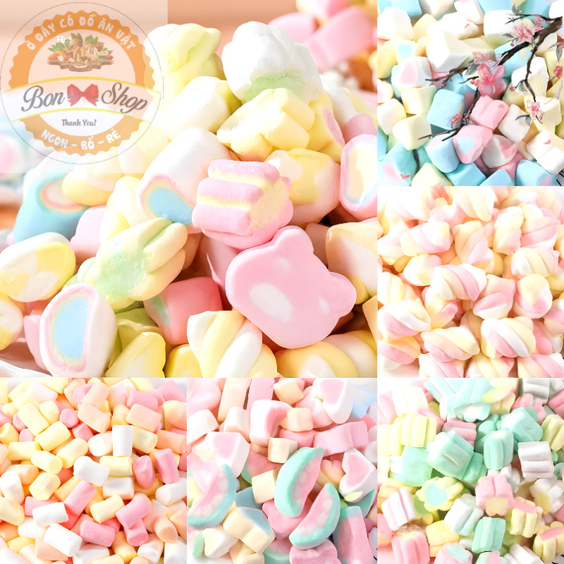 TÚI 500GAM Kẹo Bông Gòn Marshmallow, Kẹo Xốp Bông Gòn Siêu Ngon MIX VỊ