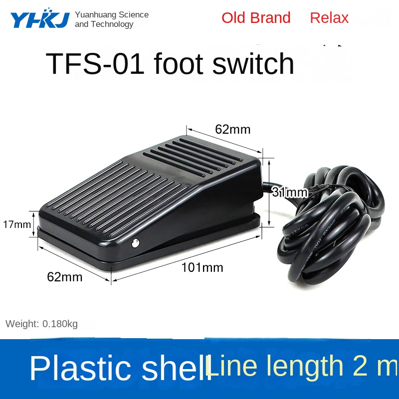 Công Tắc Chân TFS-01 [2 M] Vỏ Nhựa | công tắc bàn đạp TFS-201, TFS-1, TFS-01 - Đạp Chân, Dây 0.2m/1m/2m, Vỏ Nhựa/Kim Loại