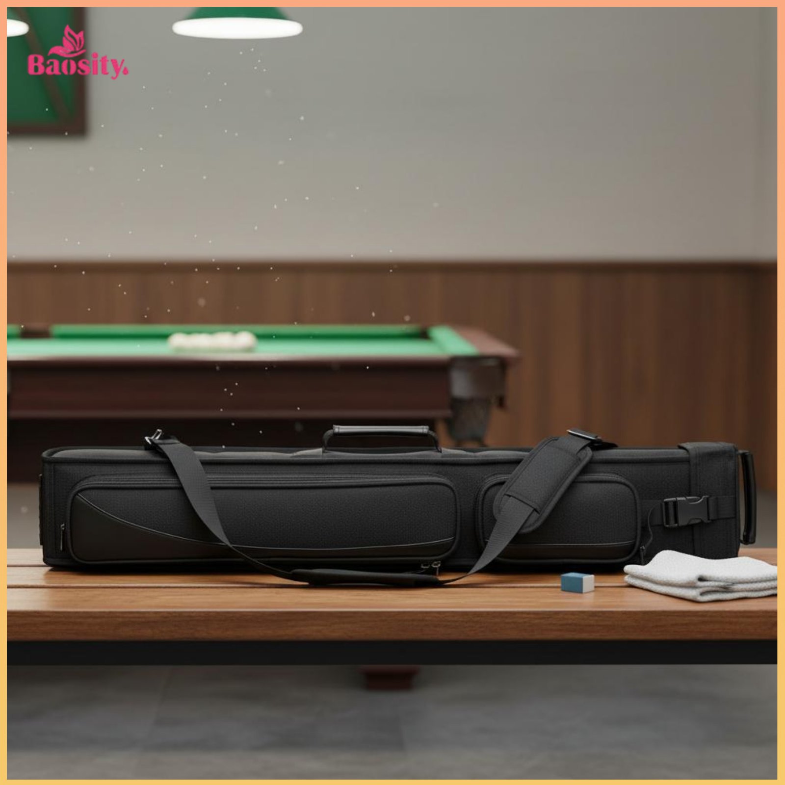 Baosity Large Capacity 1/2 Pool Cue Case Lightweight 1/2 Split Cue Bag Scratch-Resistant Billiard Stick Carrying Bag Waterproof for Tournaments ราคา 2,109 บาท*ส่งฟรี