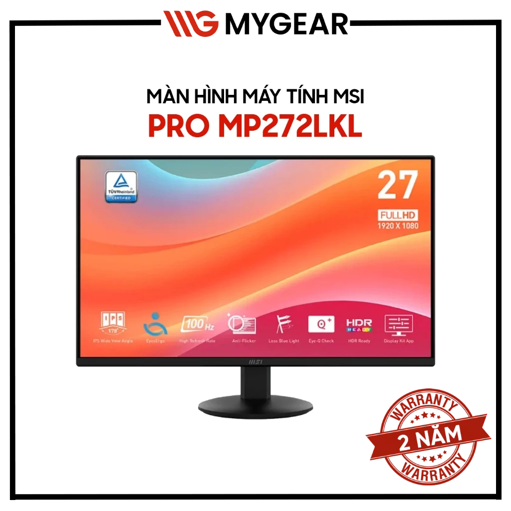 Màn hình MSI PRO MP272LKL 27 inch FHD 100 Hz 1 ms IPS