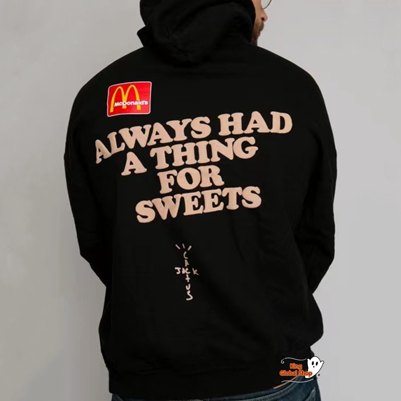 Áo hoodie Travis Scott TS co-branded Mcdonald 'S Dáng Rộng Cho Nam Và Nữ