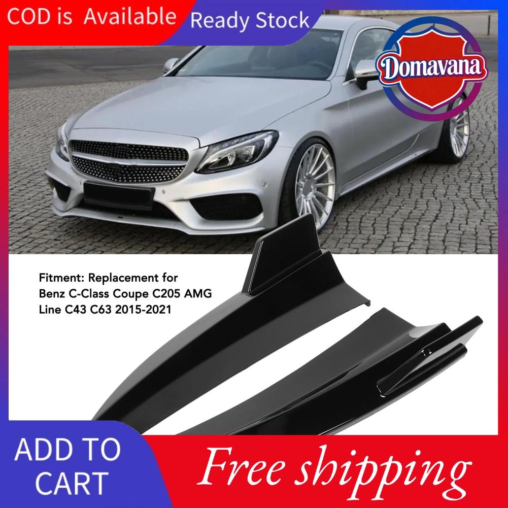 Domavana Bộ Chia Cản Sau 2 Chiếc Bộ Khuếch Tán Bên Cản Sau ABS Trái Phải Cho Benz C Class Coupe C205 Line C43 C63 2015 Đến 2021 (Đen Bóng) Giá 636,000 Đồng*Miễn phí vận chuyển