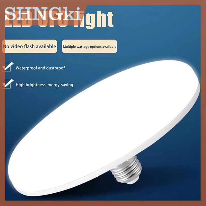 SHNGki 1 Piece 20-200 Wát chiếu sáng trong nhà đĩa bay ánh sáng đèn trần nhà để xe ánh sáng dẫn bóng đèn AC 220V E27 cơ sở hộ gia đình năng lượng tiết kiệm đèn