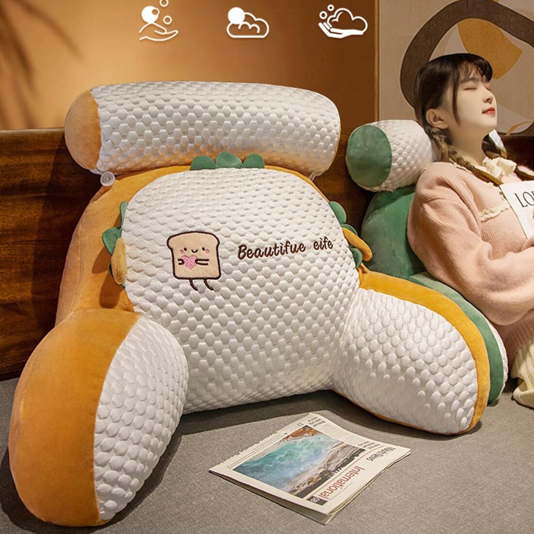 Ice Beans Triangle Cushion Bedside Cartoon Sofa Pillow Back Soft Large  Backrest Bedroom Tatami Bay Window Bed Chair Waist Pillow - AliExpress