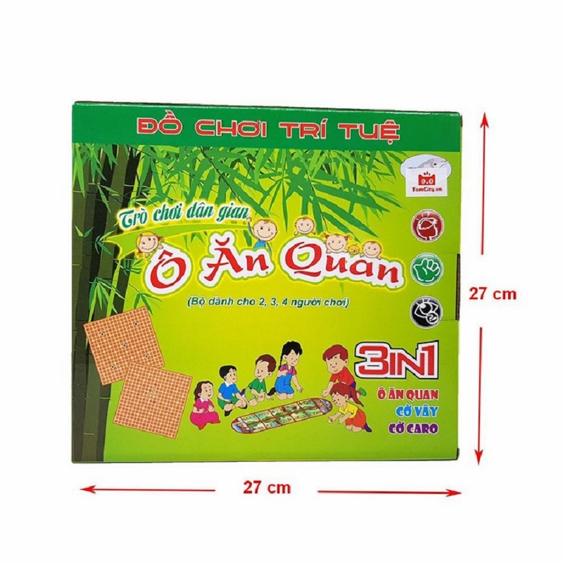 Đồ chơi trí tuệ 3 in 1 - ô ăn quan - cờ vây - cờ caro - trò chơi dân gian - thư viện đồ chơi