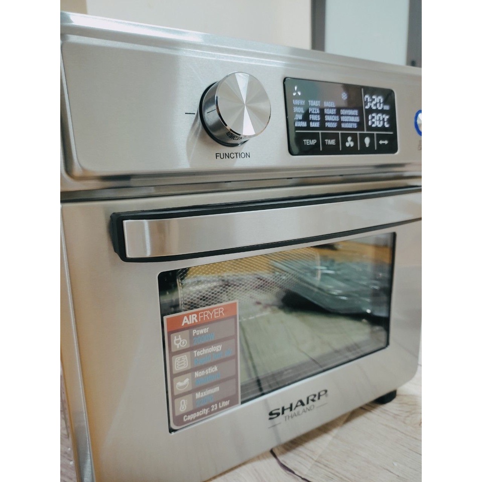 Lò nướng chiên không dầu SHARP 23L Bản tiếng việt Màn hình cảm ứng 16 Chức năng lập trình sẵn Bảo Hành 12 Tháng