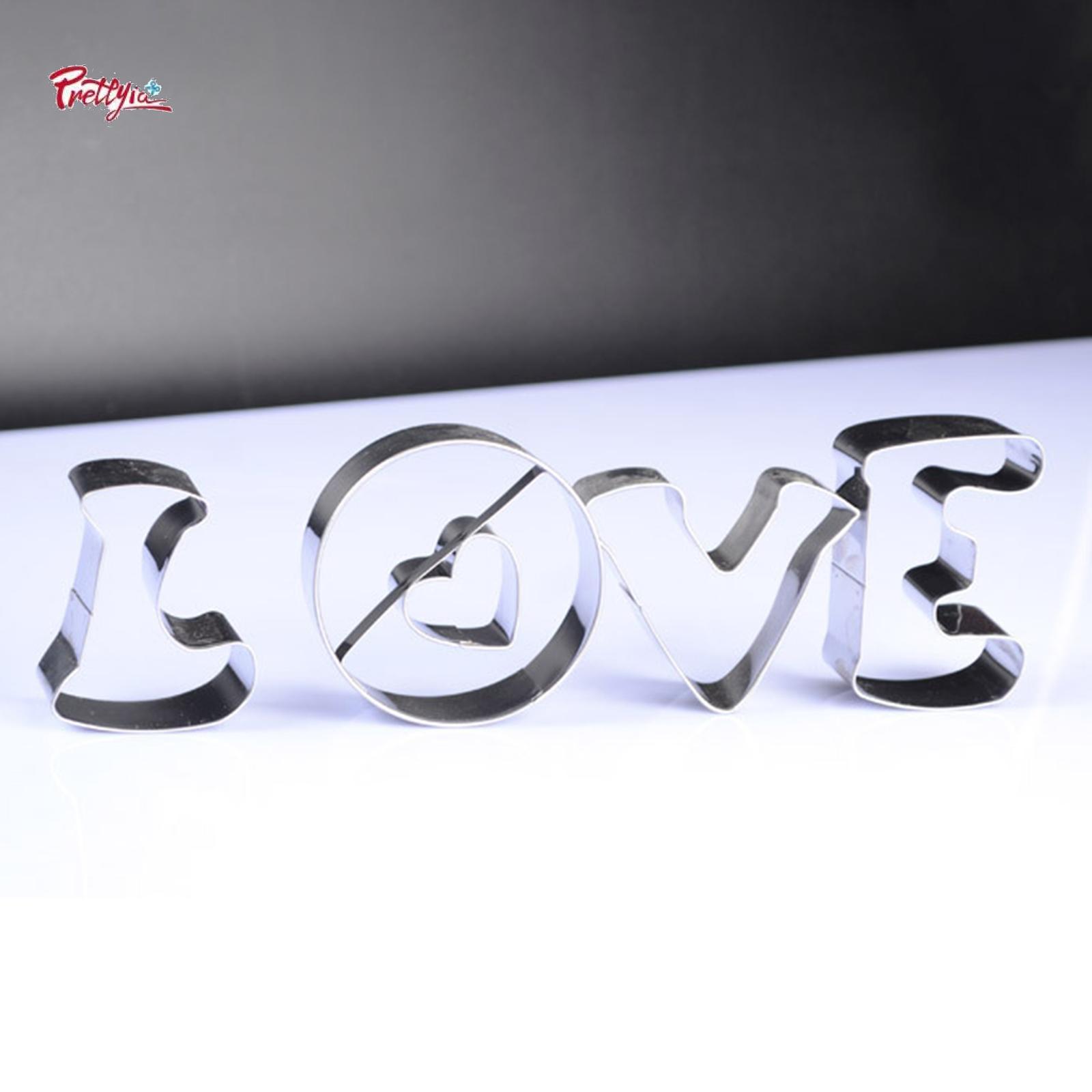 Prettyia Love Cookie Cutter Set Valentine’S Day Cookie Cutter Valentines Cookie Cutter for Baking Egg Pancakes Valentine Anniversary ราคา 44 บาท*ส่งฟรี