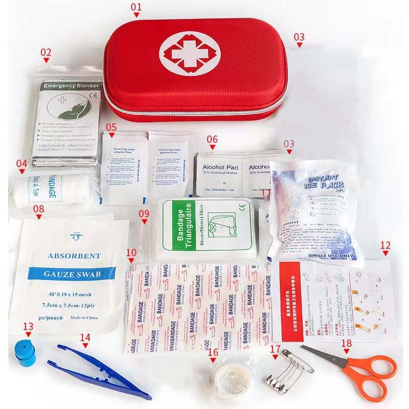 Bộ dụng cụ sơ cứu Hộp y tế Hộp y tế gia đình Vật tư y tế ngoài trời 47 CÁI