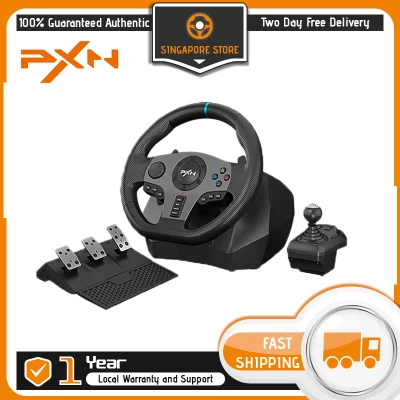(Ready Stock) PXN V9 900 Degree Gaming Racing Wheel, Universal Usb Car Sim 270/900 degree Race Game Steering Wheel with 3-pedal Pedals And Shifter Bundle for PC, PS3, PS4, Xbox, One, Nintendo Switch