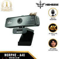 NYK NEMESIS MORPHE A40 Webcam 4K Ultra HD Auto Focus Webcam Gaming USB PC Laptop Mic