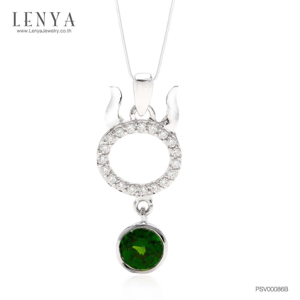 Lenya Zodiac Pendant, Chrome Diopside Gemstone, Virgo Zodiac, Enhances Creativity. Genuine 925 Silver Body, Plated with White Gold. ราคา 2,900 บาท*ส่งฟรี