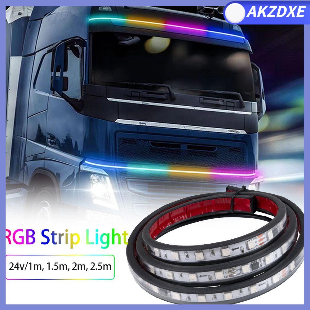 AKZDXE 24V Dải đèn LED đuôi xe tải Nhấp nháy đầy màu sắc Hiệu ứng truyền phát trực tiếp Đèn LED dải An toàn Điều hướng Đèn an toàn cho xe Xe cộ