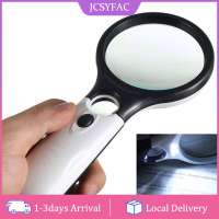 【JCSYFAC】 3LED Light 45X Handheld Magnifier Reading Magnifying Glass Lens Jewelry Loupe