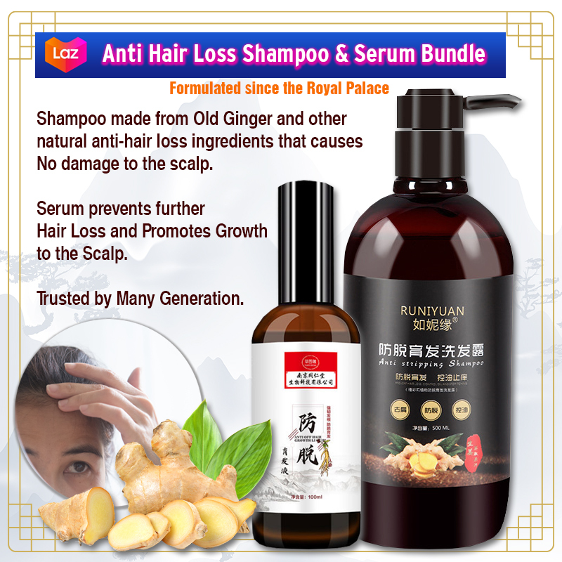 Buy Anti-Hair Loss Shampoo Serum Conditioner Bundle Prevent Promote Growth Scalp Effective Ginger Scent Healthy Thinning Dandruff Greasy Grey Hair Singapore