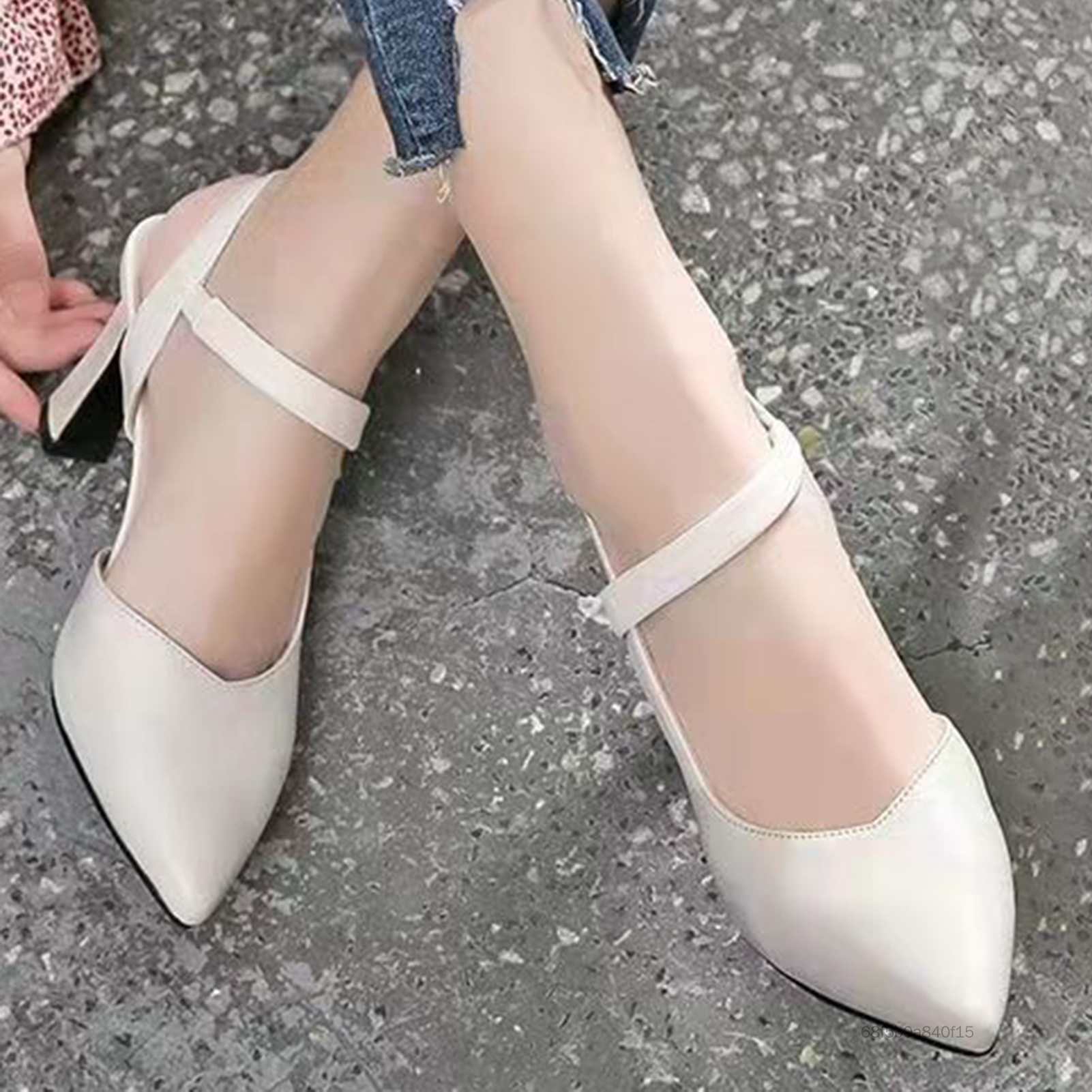 Giày cao gót nữ da mềm mũi nhọn và giày cao gót đa năng có dây sandal TYEK-VN