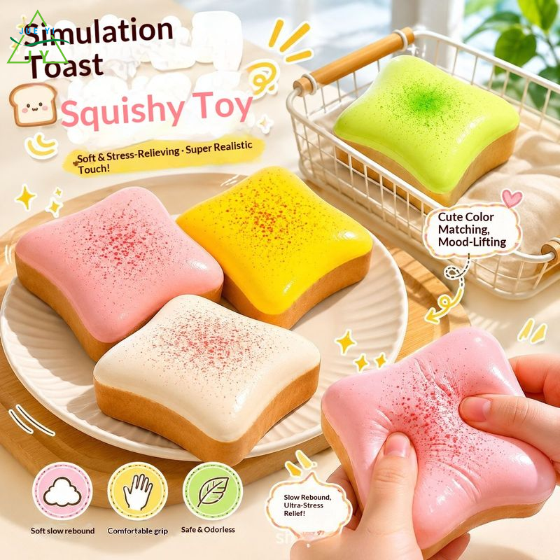 KS Soft Squishy Bread Toy Stress Relief PU Simulation Food Squeeze Fun for Adults and Kids ราคา 58 บาท*ส่งฟรี