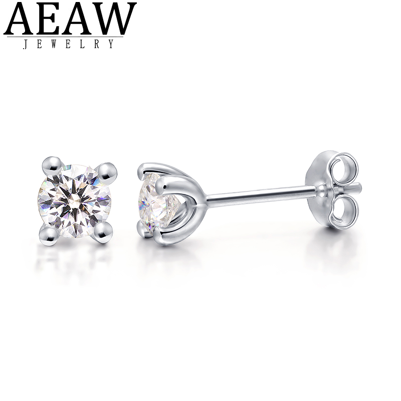 AEAW Earrings 3mm And 4mm 5mm Diamond Stud Earrings 14k White Gold Classic CVD HPHT Lab Grown Diamond 4 Prong Earrings for Women ราคา 8,242 บาท*ส่งฟรี