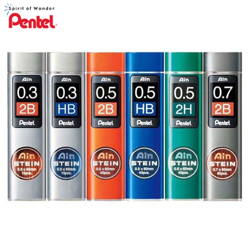 Ruột chì kim pentel ain stein 2b ngòi 0.3/0.5/0.7/0.9mm - ruột chì bấm pentel ain stein