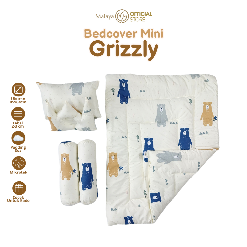 Malaya Baby l Bedcover Bayi Set Motif | Katun Korea UK 106 x 72 MEDIUM