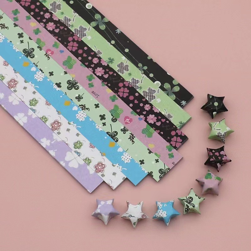 540pcs Colorful Paper Stars Origami DIY Stars Origami Paper Strips Fold Hand Crafts Colorful Cartoon Lucky Star Decoration Paper Christmas Gift
