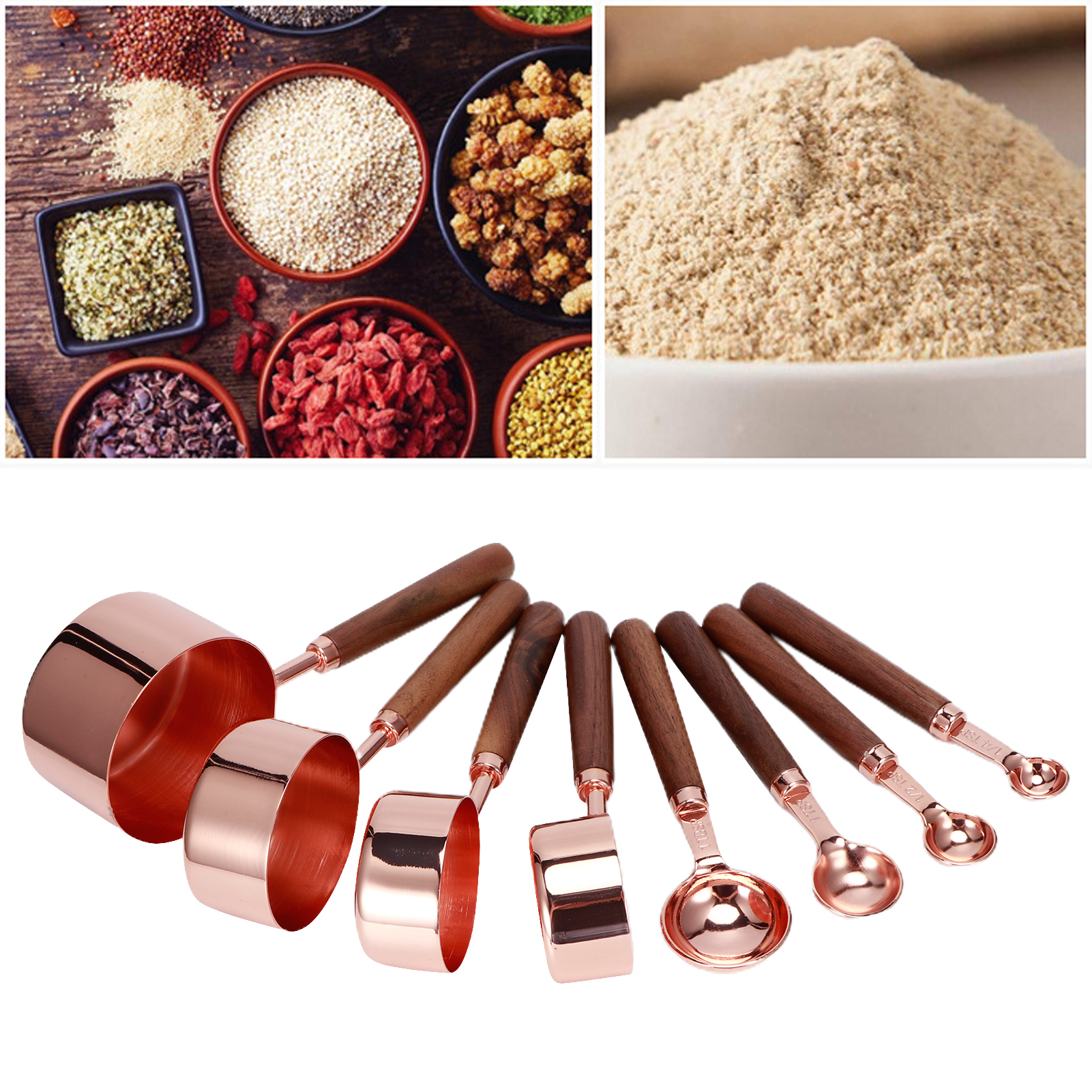 Muỗng định lượng bằng thép không gỉ 8 cái đo thìa để nướng nhà cafe nhà bếp