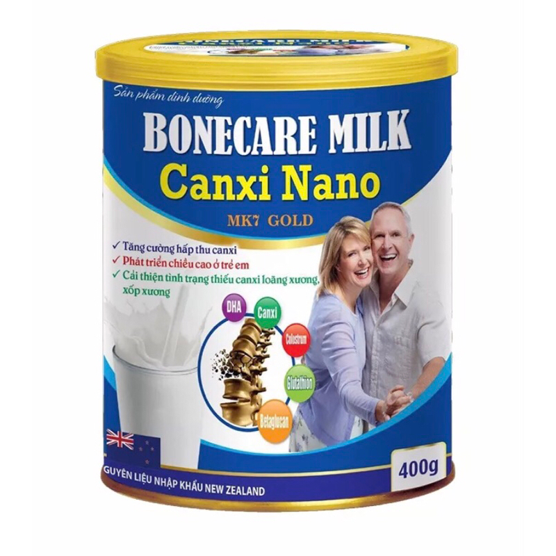 [Hộp 400gr] Sữa Bột Tăng Chiều Cao Bonecare Milk Canxi Nano MK7 Gold- Tăng Cường Hấp Thu Canxi Phát Triển Chiều Cao Ở Trẻ Em