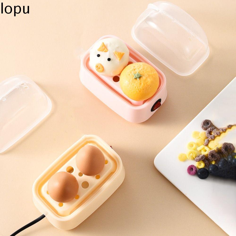 LOPU Nhanh chóng Nồi luộc trứng Đa chức năng Tự động tắt Nồi luộc trứng điện Máy nấu ăn 2 quả trứng Máy hâm nóng trứng Nồi hấp thực phẩm