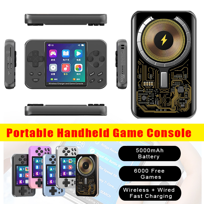 Handheld Game Console Retro Gamepad Support Magnetic Wireless Charging 3.5 inch Screen Metal Housing Portable Game Controller ราคา 2,101 บาท*ส่งฟรี