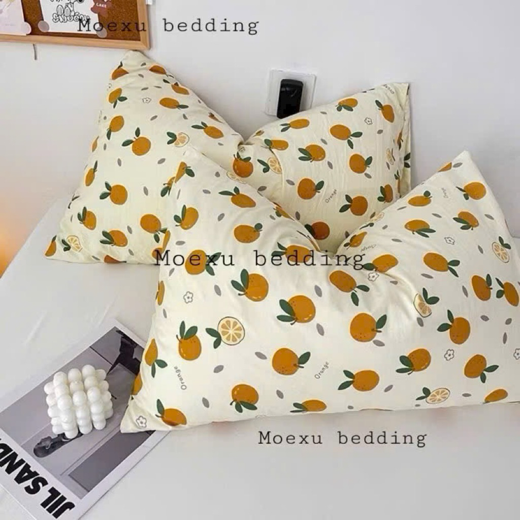 Gối cho bé đi học cotton đũi xơ đậu nành mềm mịn thoáng khí vỏ gối hình dễ thương cho bé kích thước 30x50cm
