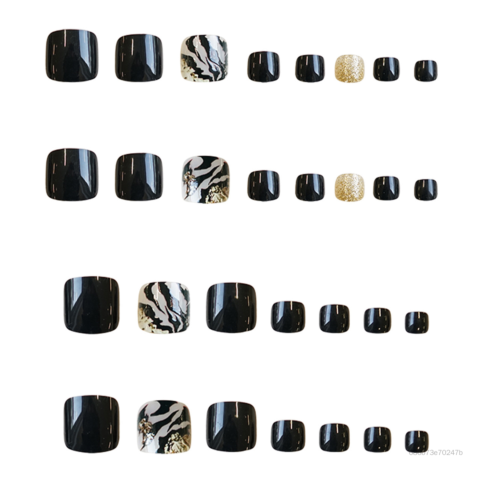 Bìa đầy đủ ngón chân nhân tạo Màu sắc rắn màu đen đầy đủ bìa trên móng tay cho DIY Nail Design Art Salon DBS-VN