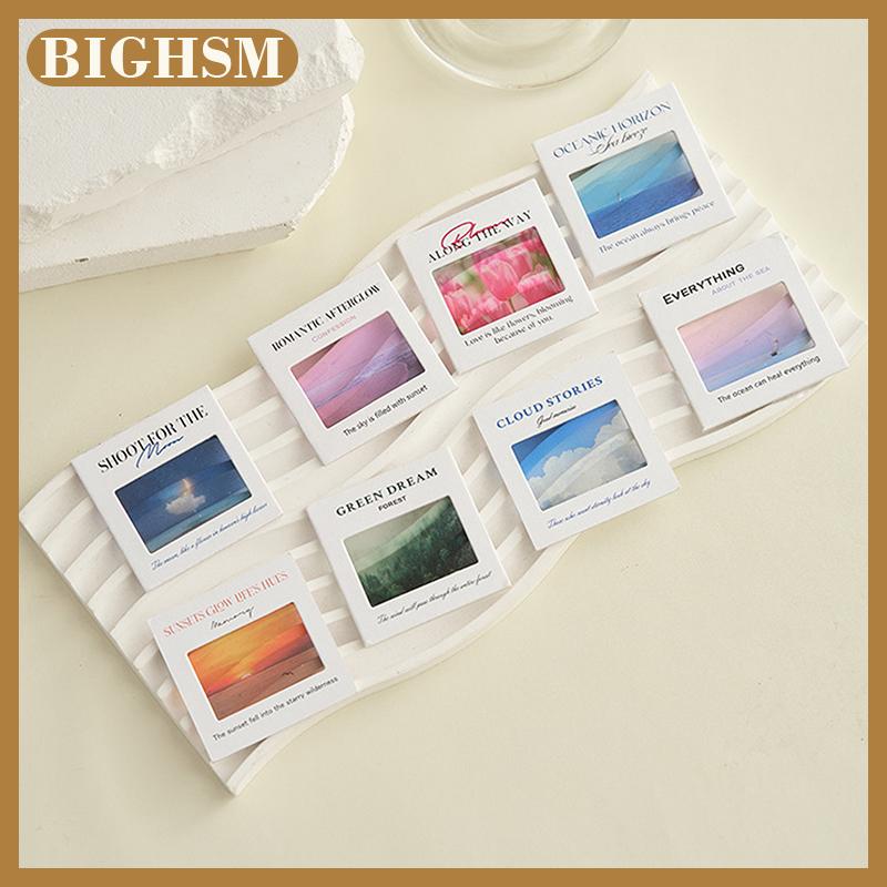 BIGHSM Mờ phong cảnh phim Bookmark thẩm mỹ trang sách phụ kiện đọc thẻ trang trí tự làm mặt dây chuyền móc khóa