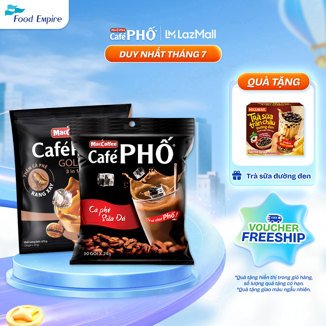 Combo 1 Túi cà phê MacCoffee Phố Sữa Đá  1 Phố Sữa Đá Gold