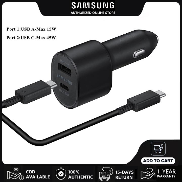 Bộ Sạc Nhanh Samsung Bộ Sạc Siêu Xe Hơi Tốc Kép 2 Cổng 45W 15W Chính Hãng EP-L5300 HOT ●9/27▩