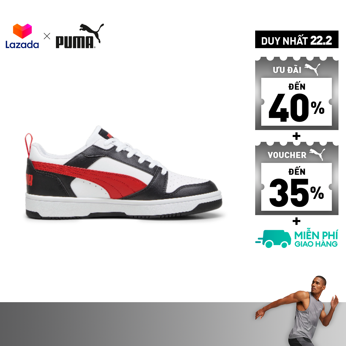 Giày thời trang PUMA Unisex Rebound V6 Low Màu Trắng