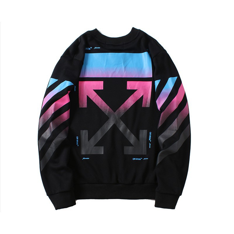 Off white hoodie 2025 pink and blue