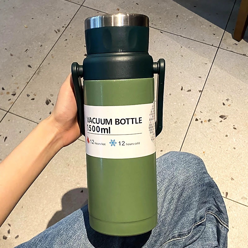 Bình nước giữ nhiệt quai xách sus304 kiểu dáng thời trang 1500ml giữ nhiệt 12-16h