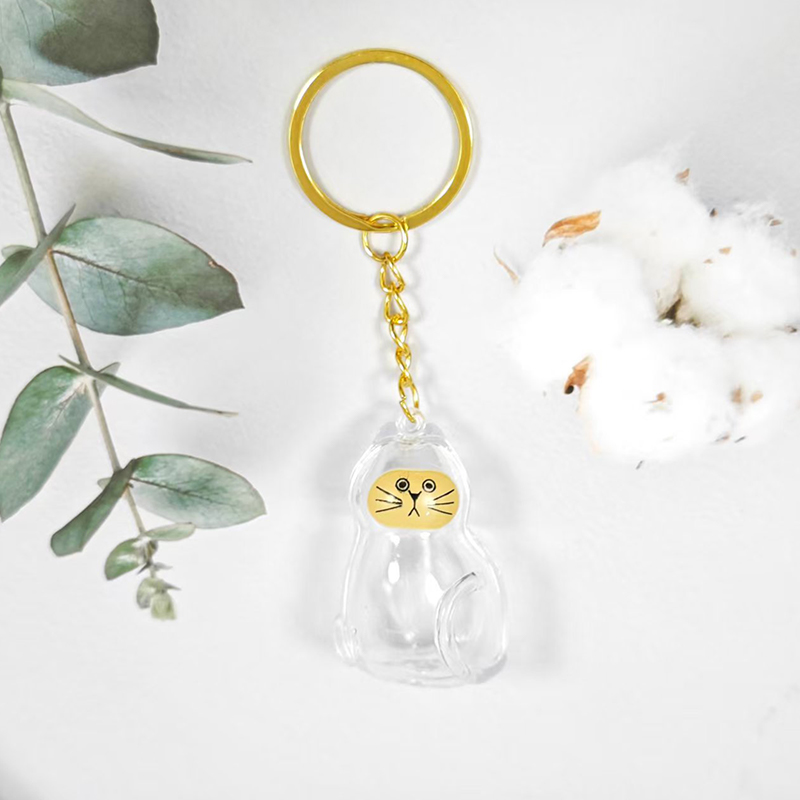 PICOK Dễ Thương Mèo Tóc Lưu Trữ Hộp Keychain Túi Mặt Dây Chuyền Quyến Rũ Pet Tóc Lưu Trữ Viên Nang Vòng Chìa Khóa Pet Quà Lưu Niệm Ba Lô Treo Trang Trí Nội Thất - 3