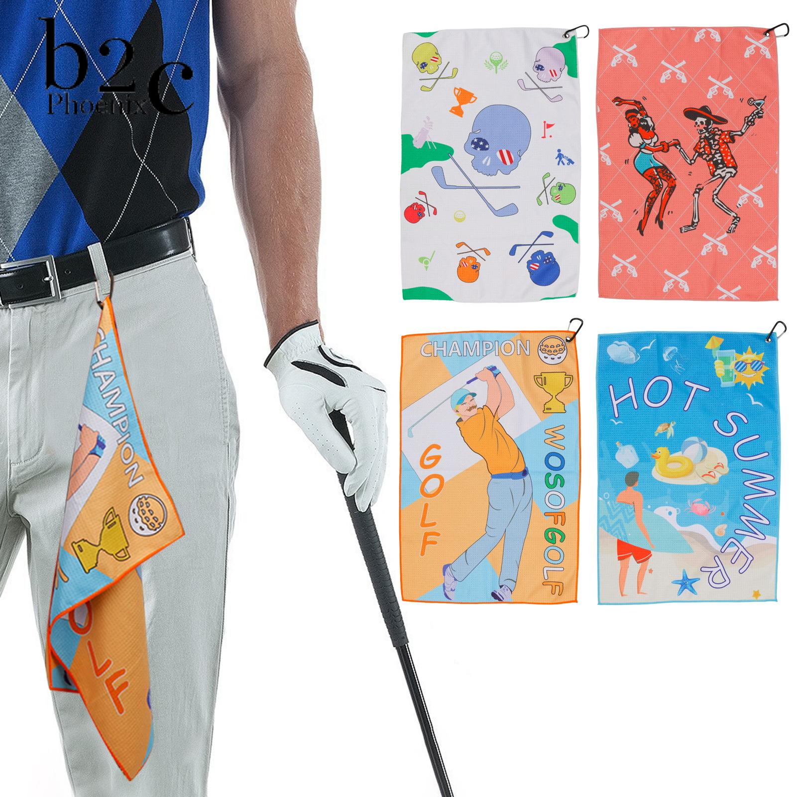 Phoenix B2C Golf Bag Accessory Towel Colorful Nylon Golf Towel with Carabiner Clip Fun Golf Ball Cleaner for Golf Bags Favorite Golf Accessories ราคา 187 บาท*ส่งฟรี